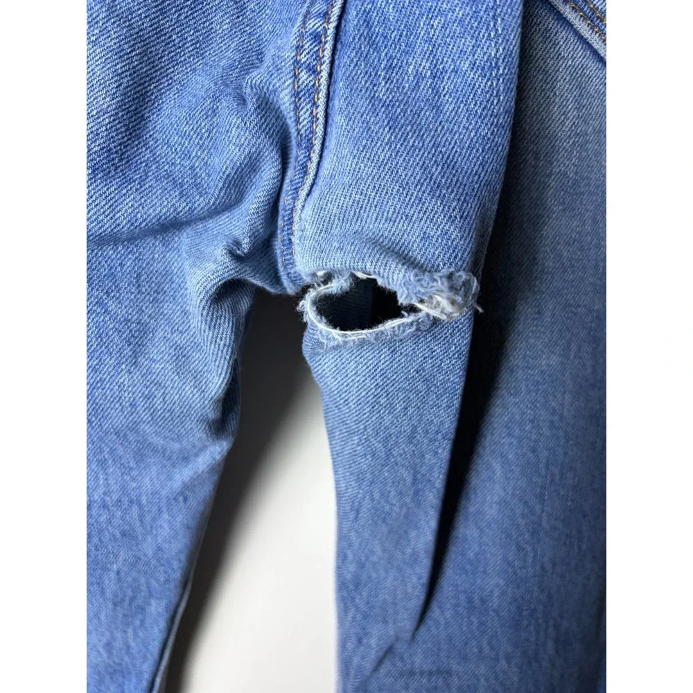 Levi's 505 Jeans Mens 36x34 Blue Denim Distressed Casual